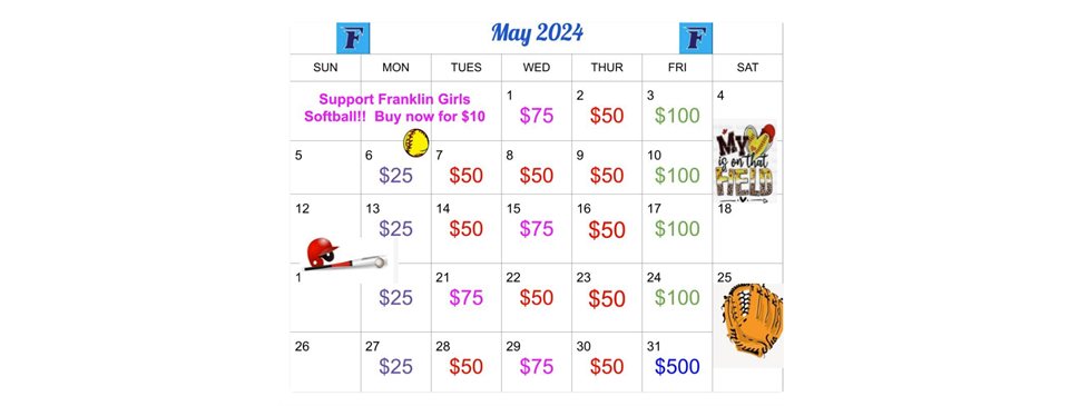 May Fundraiser Calendar Now Available